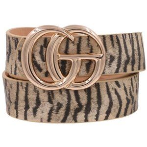 NEW Tiger Faux Leather CG Belt